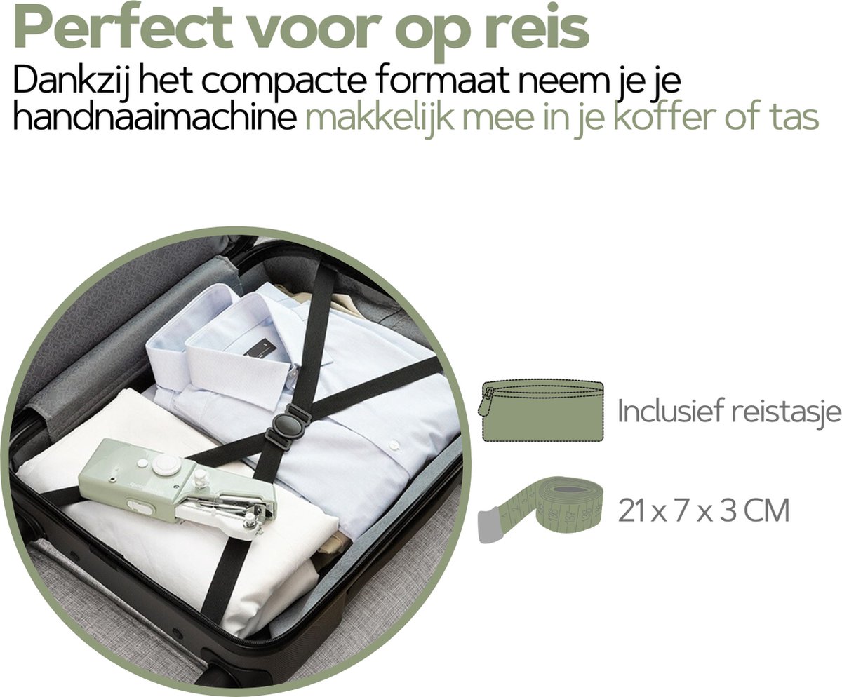 Groene Elektrische Handnaaimachine met Reistasje