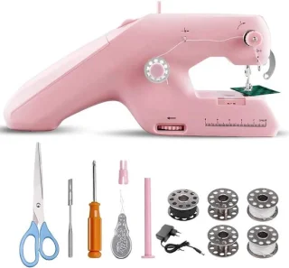 Handmatige draagbare mini naaimachine - roze