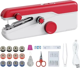 Handnaaimachine - draagbare mini-elektrische naaimachine - rood