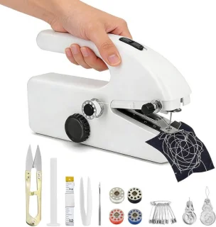 Handnaaimachine mini - draagbare naaimachine - wit