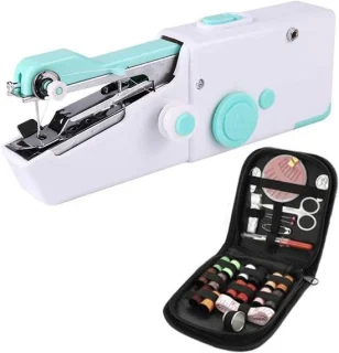 Handnaaimachine mini witblauw