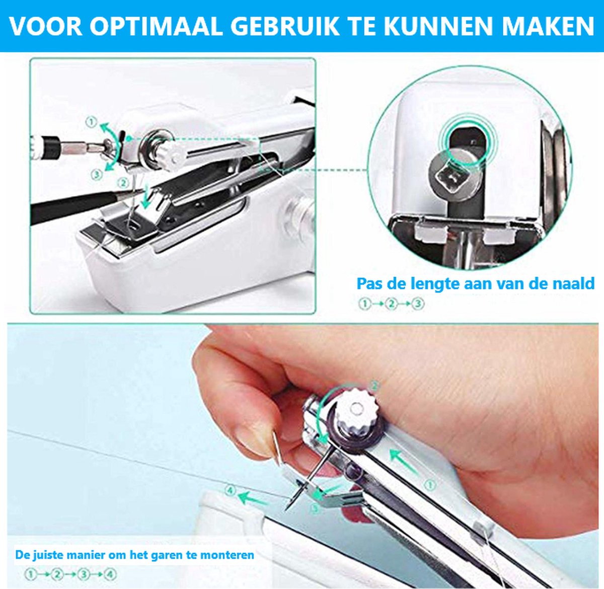 JC Handy Stitch Handnaaimachine - Draagbare Reisnaaimachine