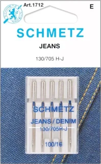 Jeans en denim machine naalden - maat 16/100 (5 stuks)