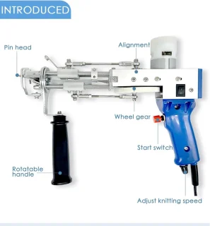Kibus Tufting Gun 2in1 Zwart Starterskit