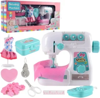 Kinder naaimachine box met accessoires - lichtpaars