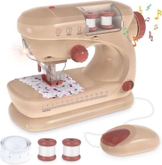 Kindernaaimachine Beige met Voetpendaal 12,7x2,5x10,2 cm