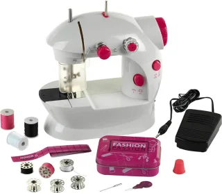Kindernaaimachine Mini Wit/Roze met Voetpendaal