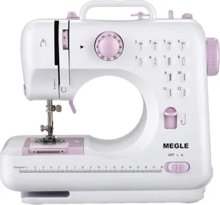 Kleine naaimachine - wit/rood