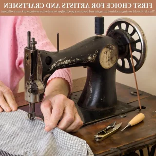 Lederen vintage naaimachine-riem