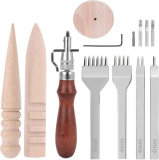 Lerenwerk set 1/2/4/6 4mm leren sprongetjes