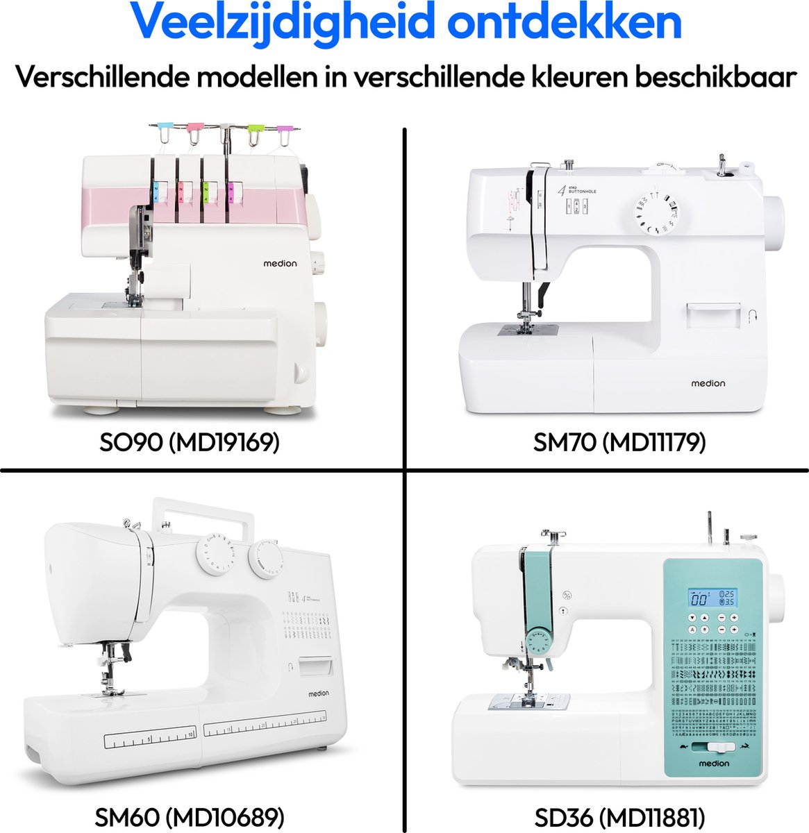 MEDION SM60 naaimachine MD10689 wit