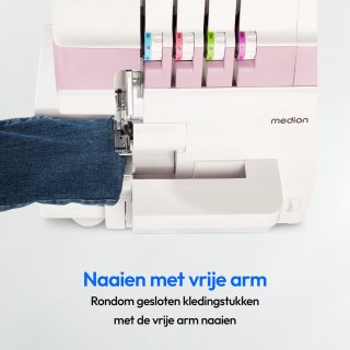 De MEDION SO90 overlock naaimachine MD19169 roze in één oogopslag
