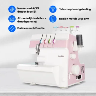 MEDION SO90 overlock naaimachine MD19169 roze