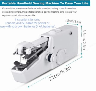 Wat vinden we goed aan de Merkloos Mini Elektrische Draagbare Naaimachine - Wit (21 x 6,5 cm)