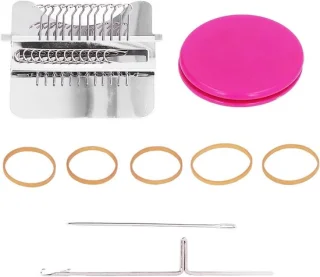 Mini breimachine - hand breimachine loom - 12 naalden - rose rood