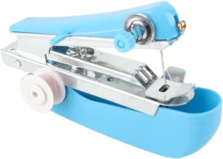 Mini draagbare handnaaimachine - blauw