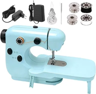 Mini draagbare naaimachine blauw