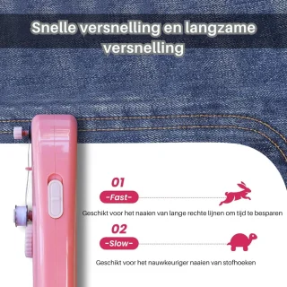 Mini elektrische handnaaimachine - roze