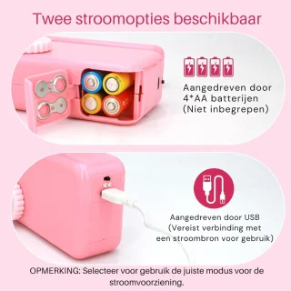 Mini elektrische handnaaimachine - roze