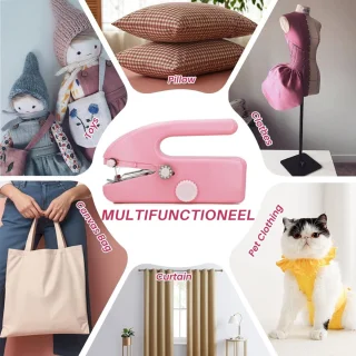 Mini elektrische handnaaimachine - roze