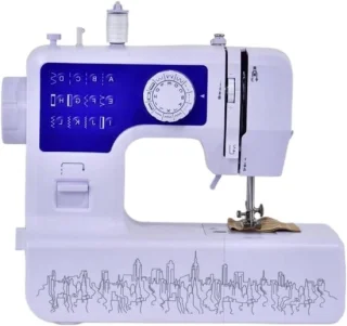 Mini elektrische naaimachine blauw