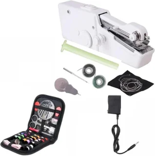 Mini handnaaimachine - 20,5 cm - wit