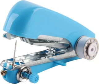 Mini handnaaimachine blauw