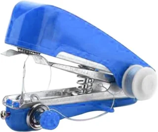 Mini handnaaimachine blauw