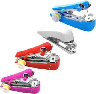 Mini handnaaimachines set - 4 stuks, diverse kleuren