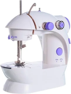 Mini naaimachine - 21 cm - wit paars