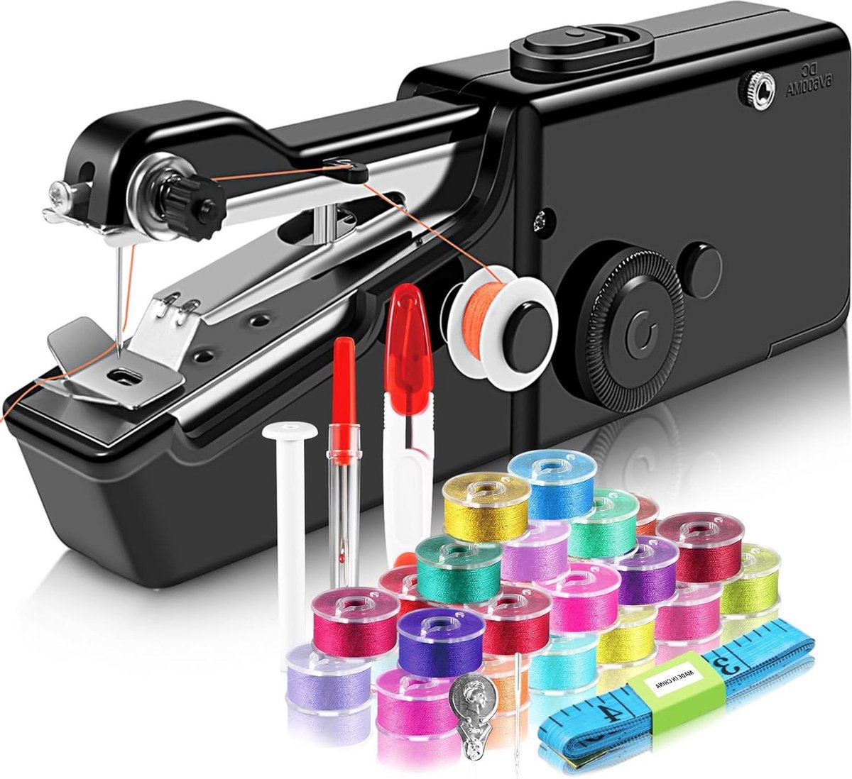 De Mini-naaimachine draadloos 33-delig accessoireset in één oogopslag