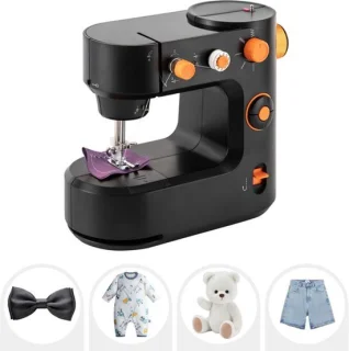 Mini naaimachine draagbaar - zwart