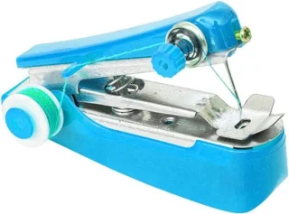 Mini naaimachine handheld draadloos draagbaar blauw