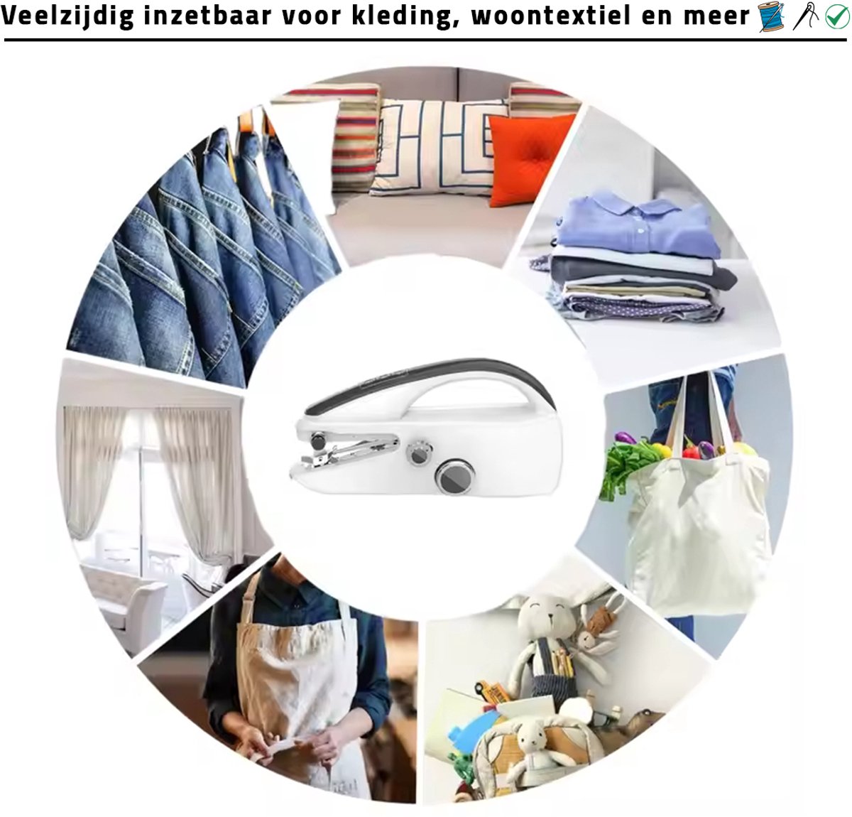 Mini Naaimachine Handnaaimachine Draadloos Compact Met Accessoires