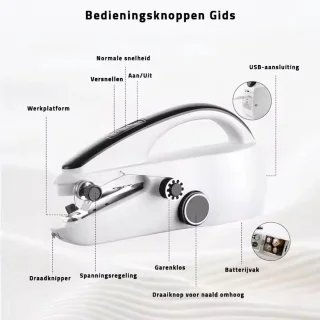 Mini Naaimachine Handnaaimachine Draadloos Compact Met Accessoires