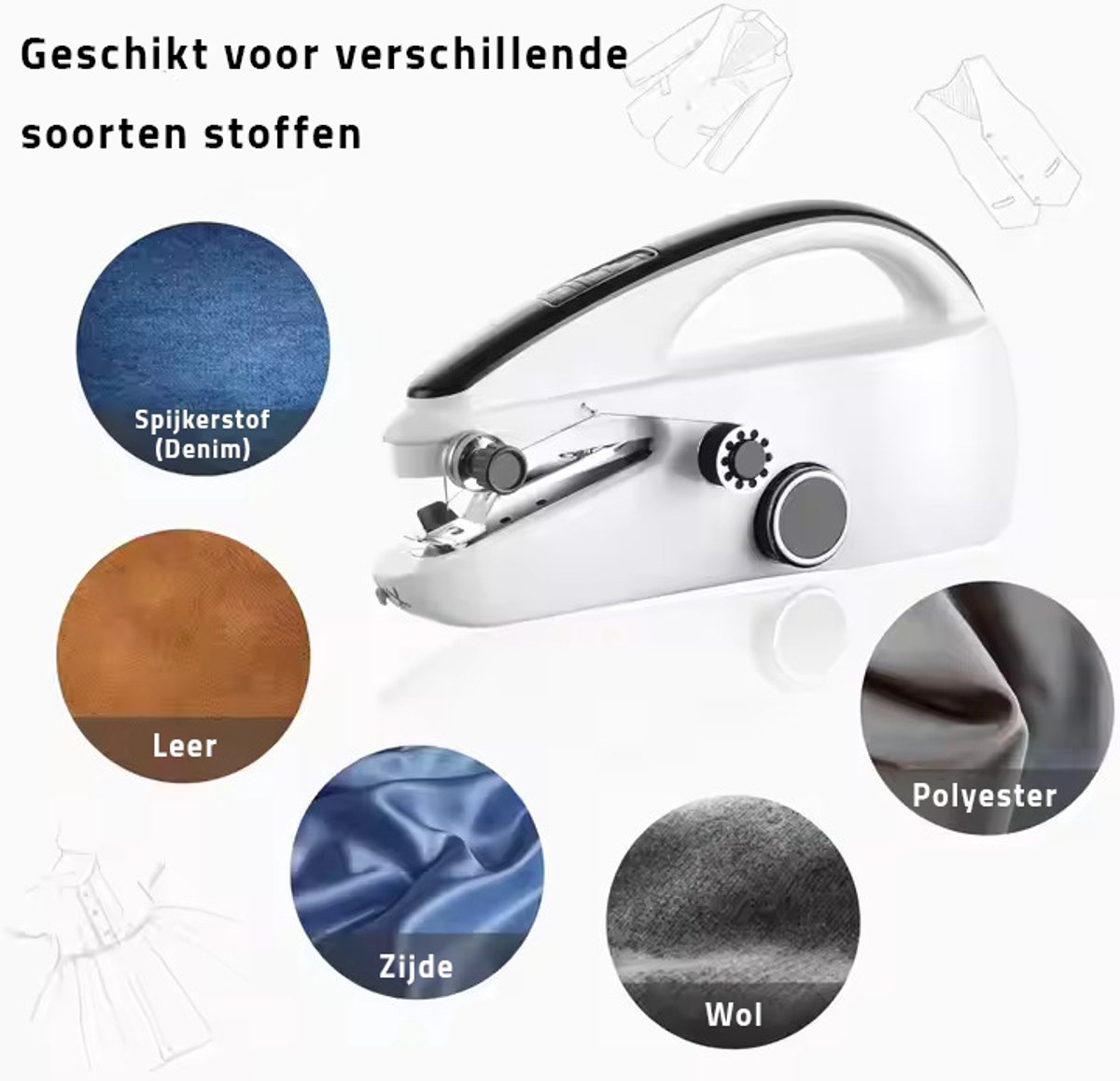 Mini Naaimachine Handnaaimachine Draadloos Compact Met Accessoires