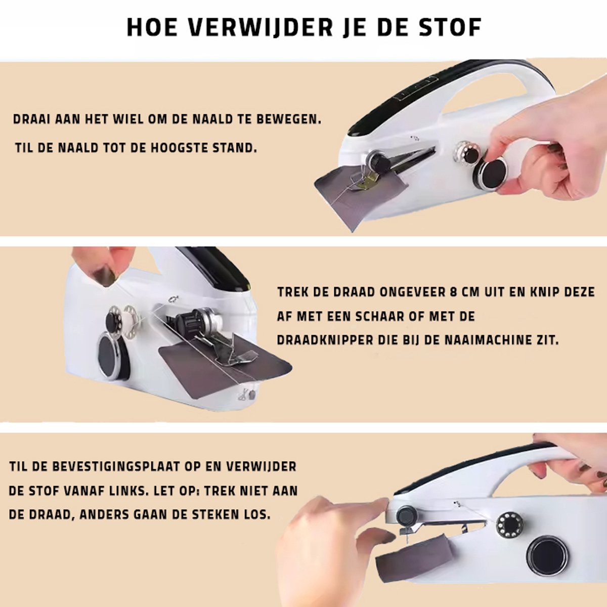 Mini Naaimachine Handnaaimachine Draadloos Compact Met Accessoires