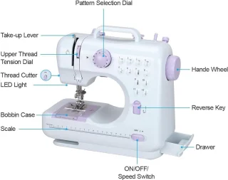Mini naaimachine multifunctioneel EU 220V