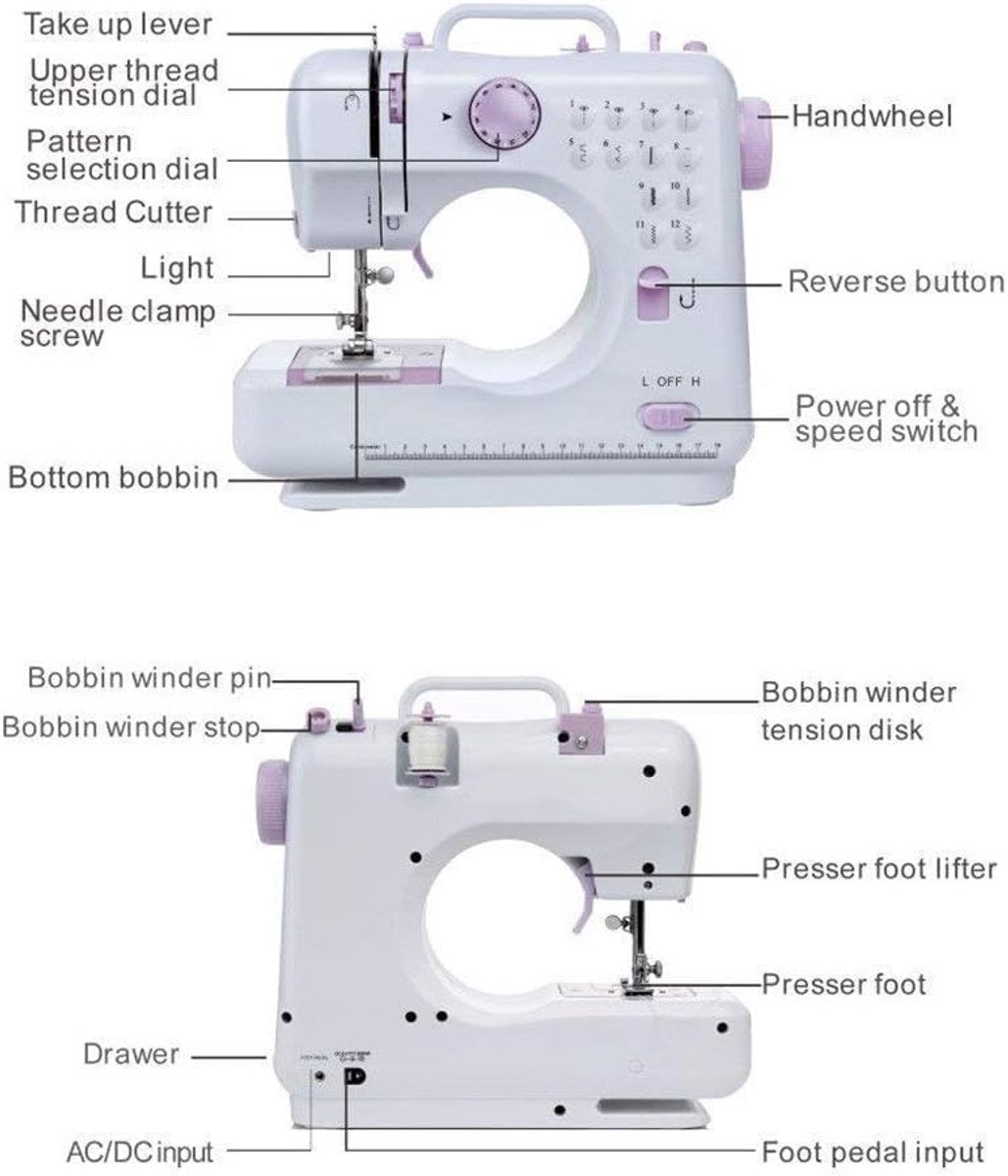 Mini naaimachine multifunctioneel EU 220V