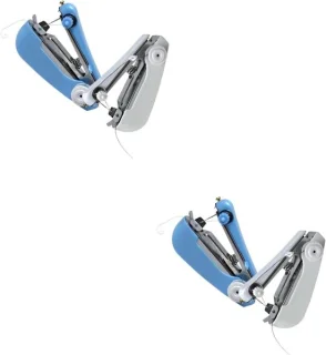 Mini naaimachine set - 4 stuks - wit blauw