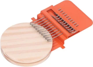 Mini stopmachine weefgetouw houten oranje