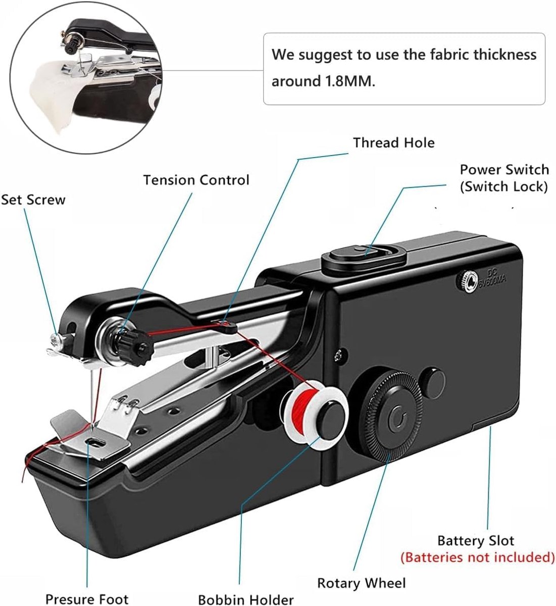 MKSS® Mini Elektrische Handnaaimachine