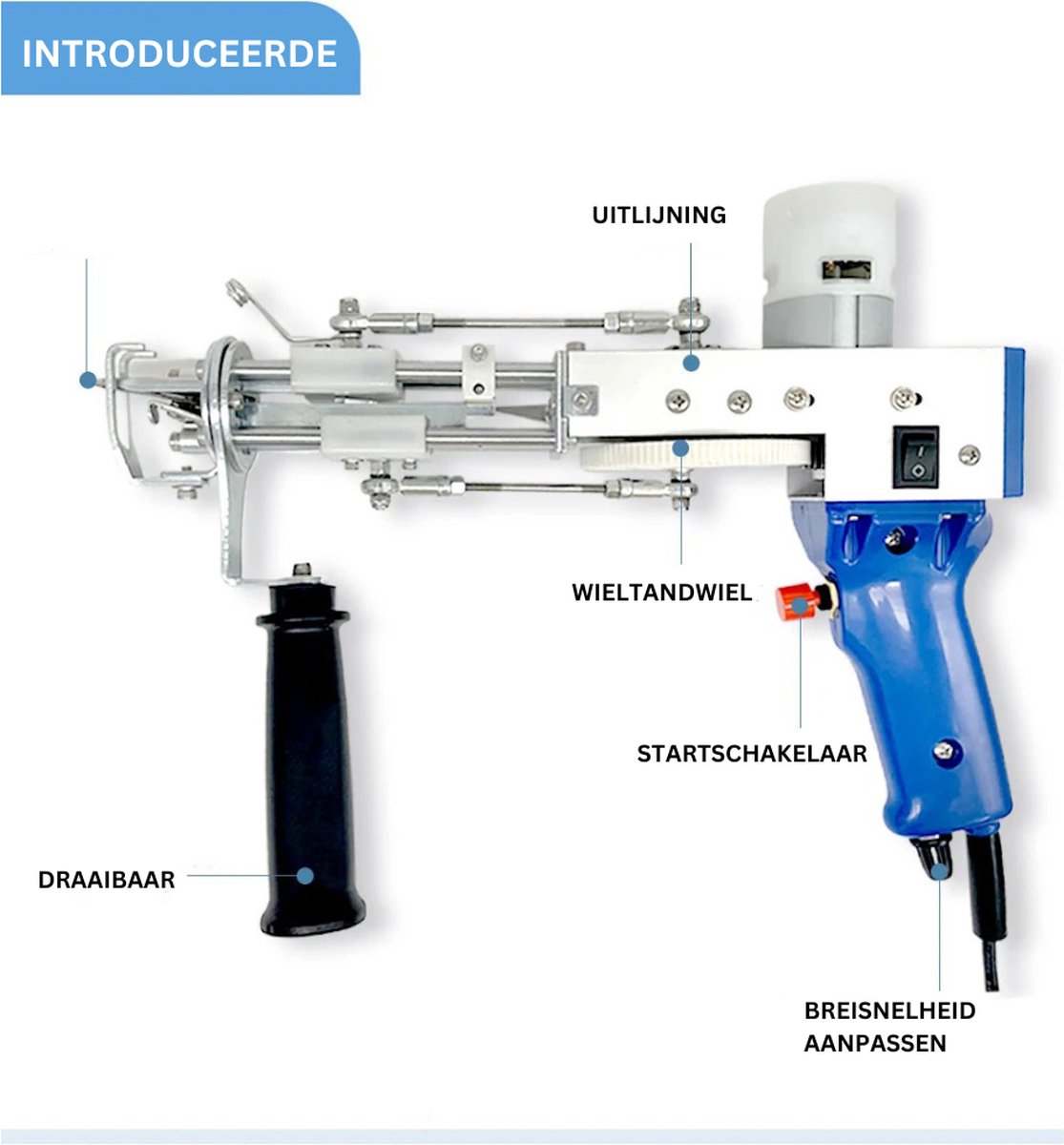 MKSS® Premium Tufting Gun Beginnerspakket Blauw