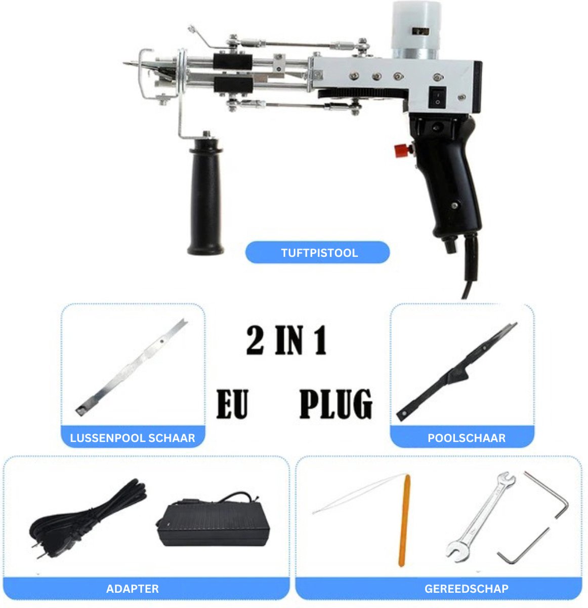 MKSS Premium Tufting Gun Borduur- en Naaimachine Zwart