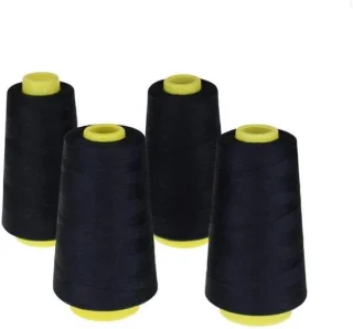 Naaidraad set – polyester spoelen – 4 x 3000 yards – zwart
