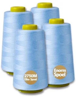 Naaigaren 4 rollen polyester - babyblauw