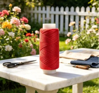 Naaigaren polyester rood