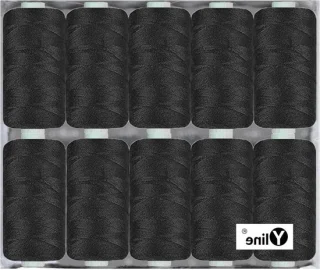 Naaigaren polyester - Syngaren - 10 x 500 m - zwart
