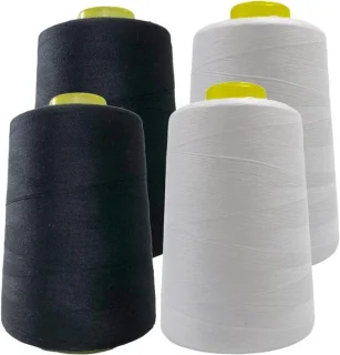Naaigaren rol polyester wit zwart