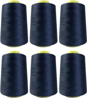 Naaigaren rollen blauw, 6 stuks